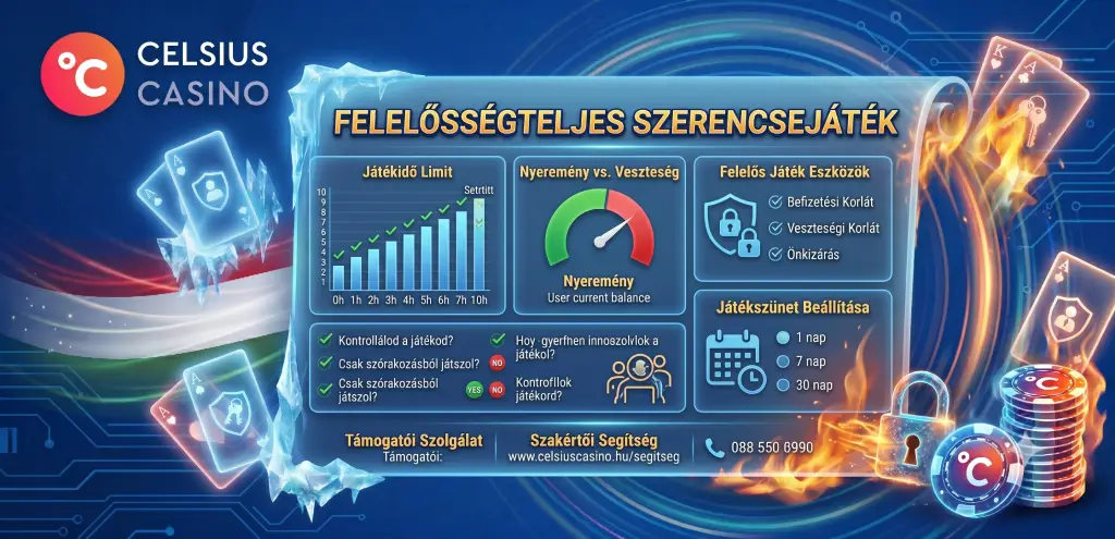 Felelős játék - önkorlátozás, fogadási határok, segélyvonal